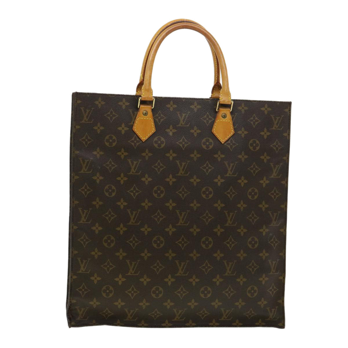 LOUIS VUITTON Monogram Sac Plat Hand Bag M51140 LV Auth jk2899