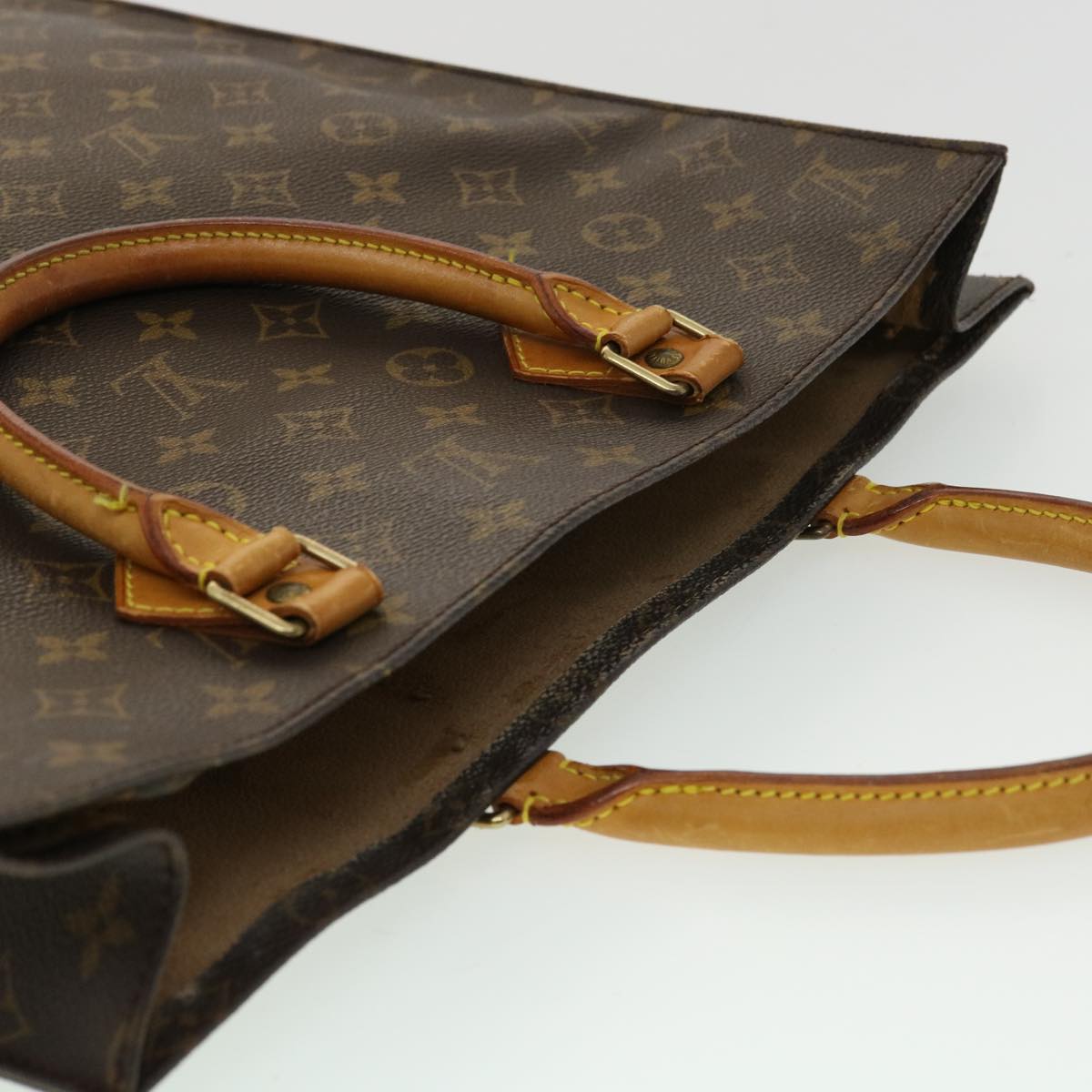 LOUIS VUITTON Monogram Sac Plat Hand Bag M51140 LV Auth jk2899