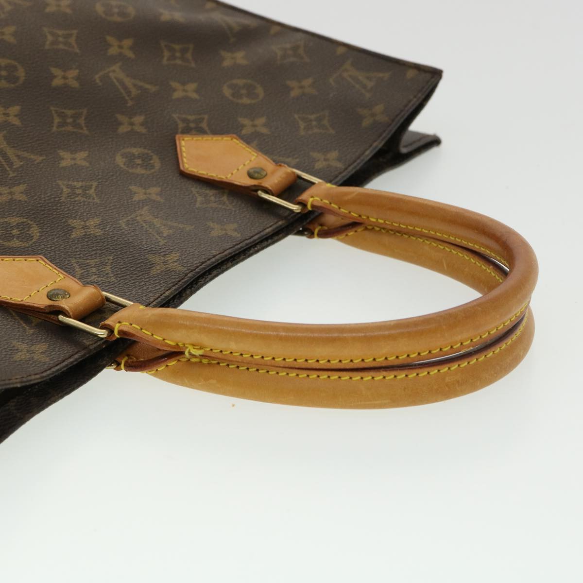 LOUIS VUITTON Monogram Sac Plat Hand Bag M51140 LV Auth jk2899