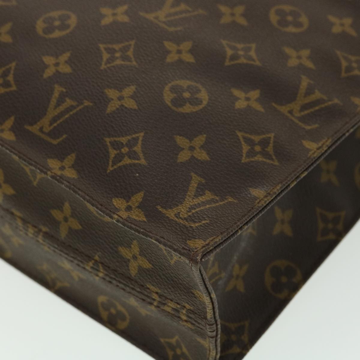 LOUIS VUITTON Monogram Sac Plat Hand Bag M51140 LV Auth jk2902