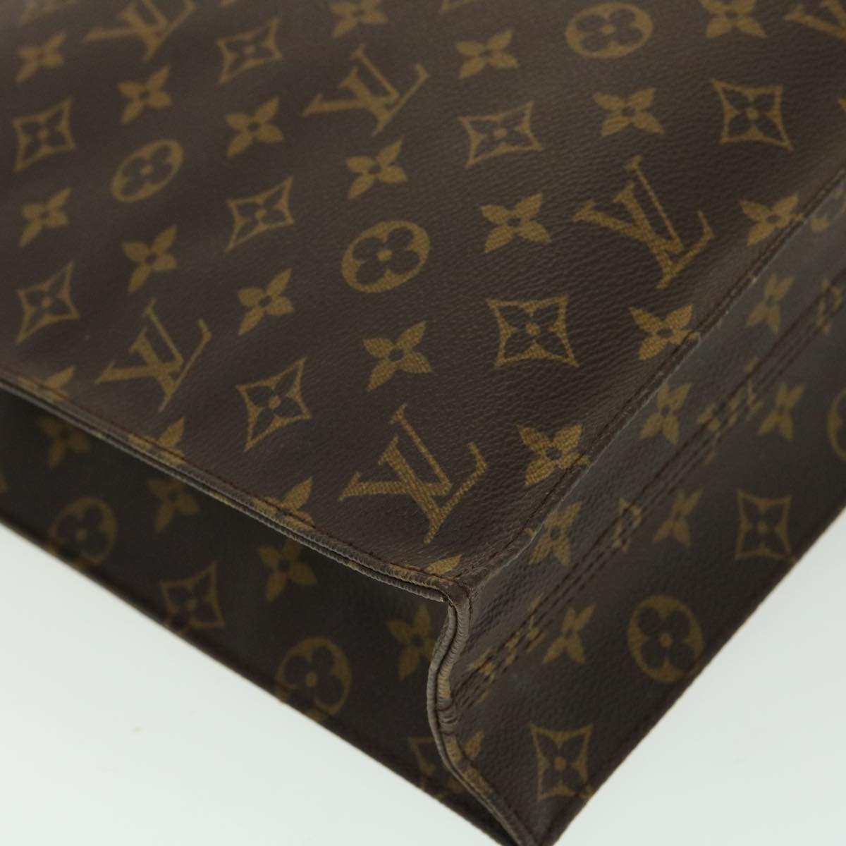 LOUIS VUITTON Monogram Sac Plat Hand Bag M51140 LV Auth jk2902