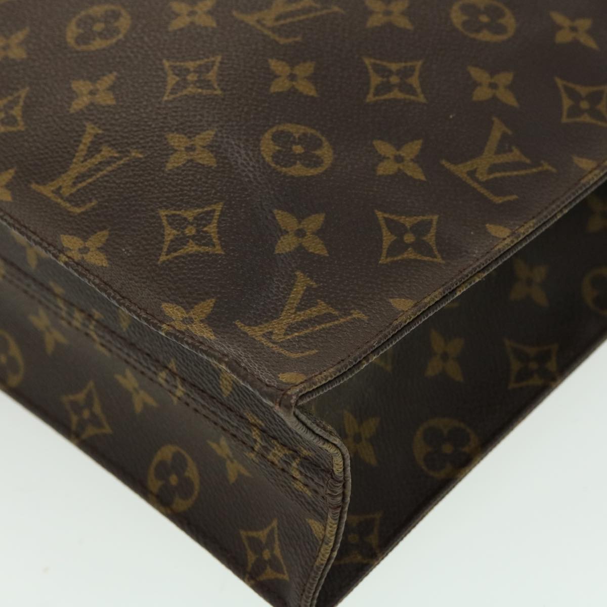 LOUIS VUITTON Monogram Sac Plat Hand Bag M51140 LV Auth jk2902