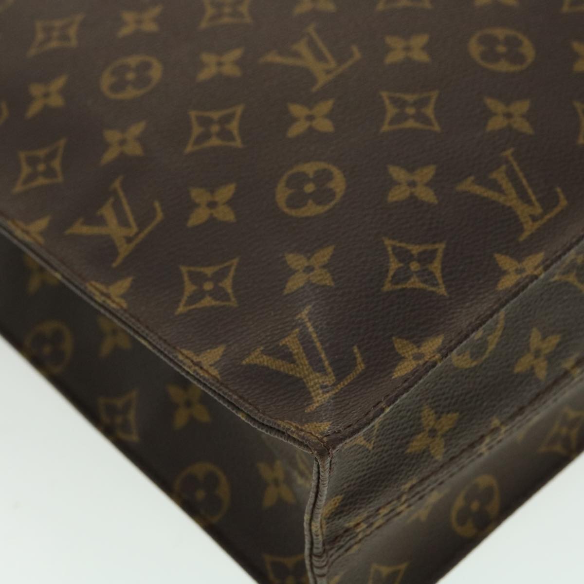 LOUIS VUITTON Monogram Sac Plat Hand Bag M51140 LV Auth jk2902