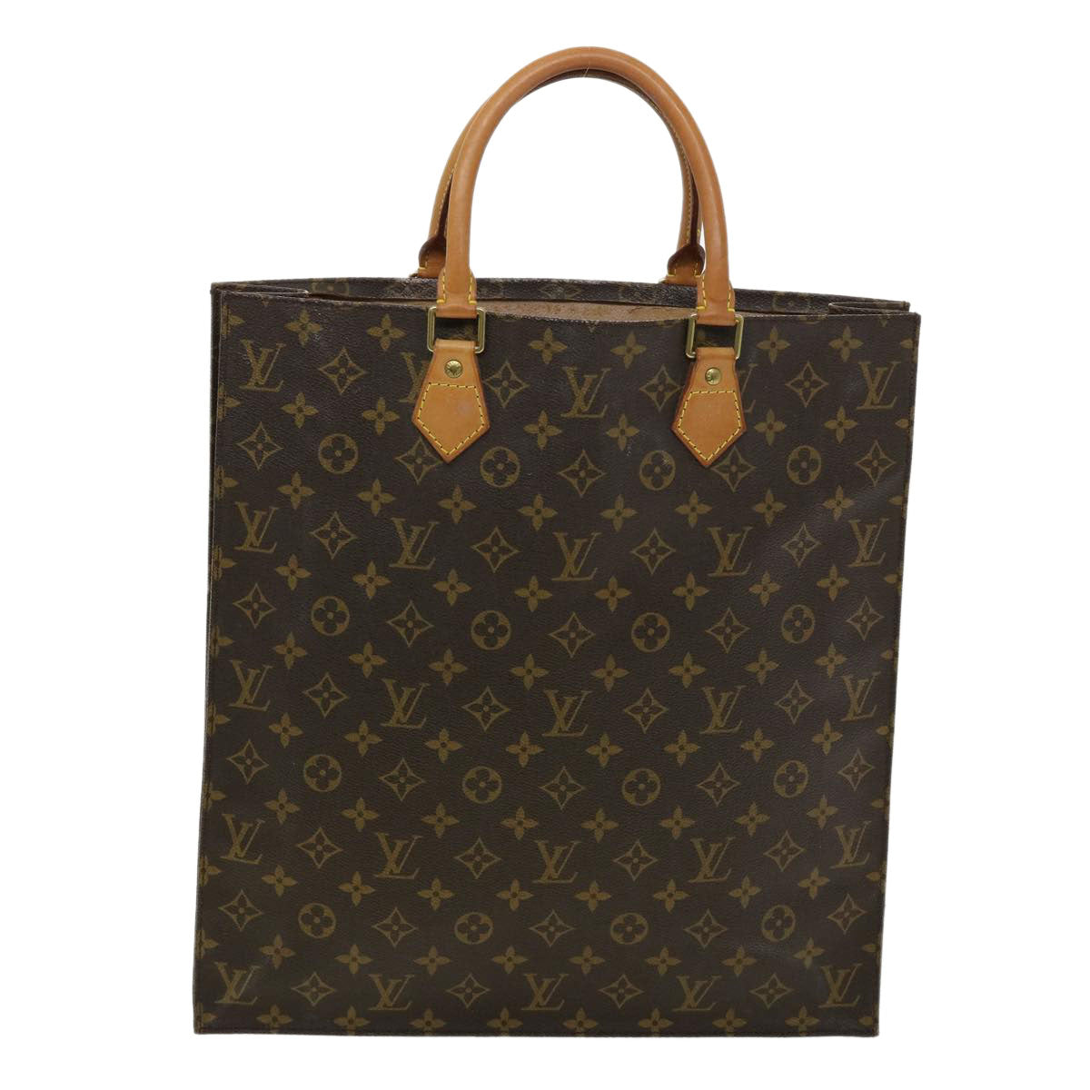 LOUIS VUITTON Monogram Sac Plat Hand Bag M51140 LV Auth jk2902