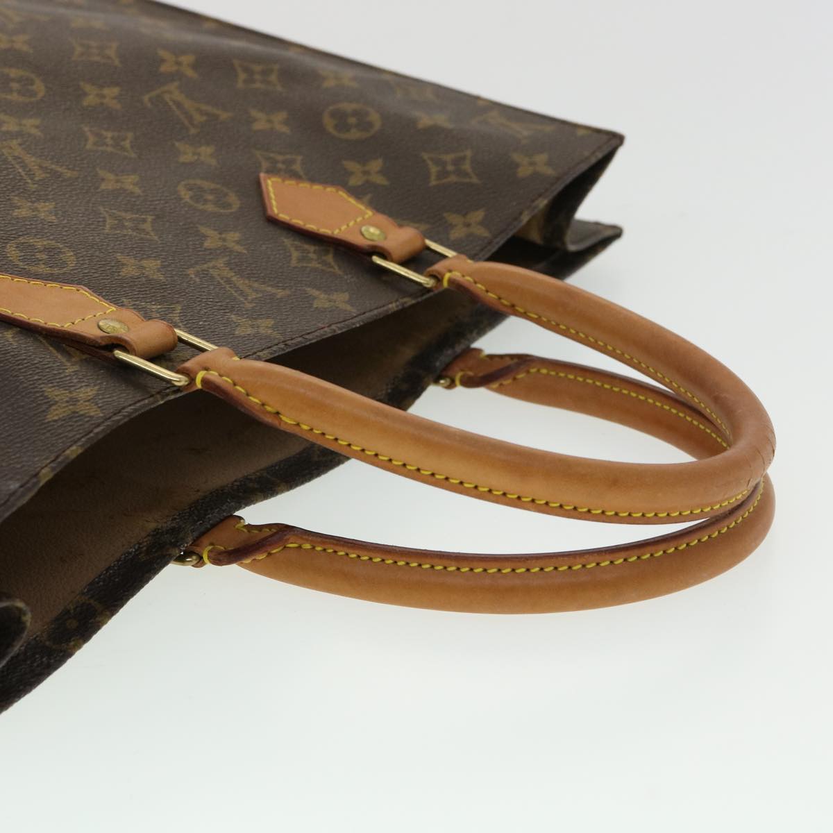 LOUIS VUITTON Monogram Sac Plat Hand Bag M51140 LV Auth jk2902