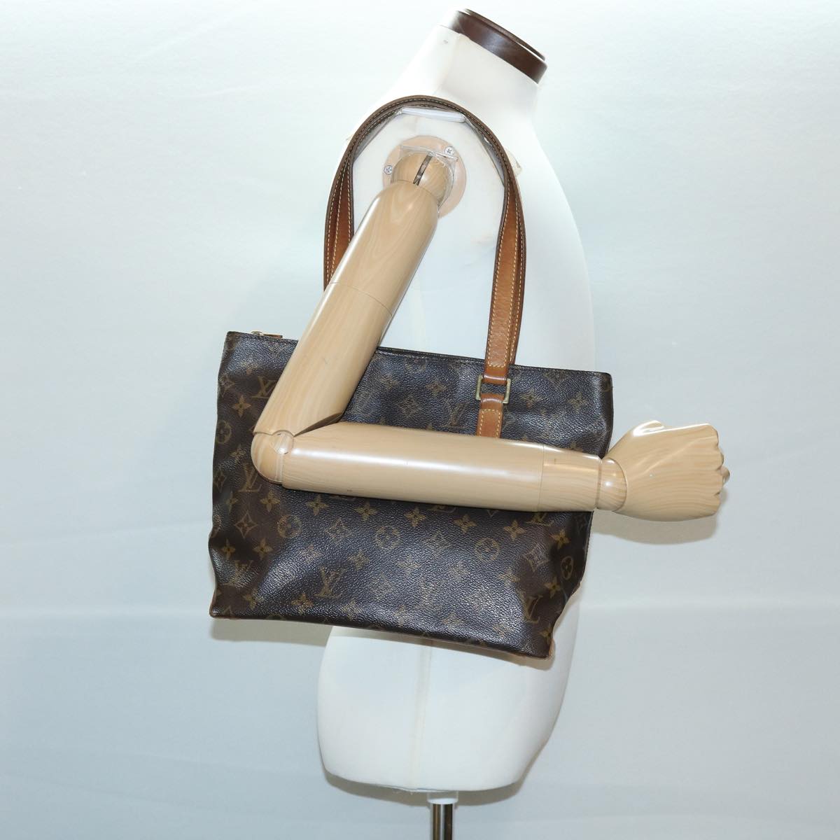 LOUIS VUITTON Monogram Cabas Piano Tote Bag M51148 LV Auth jk2904