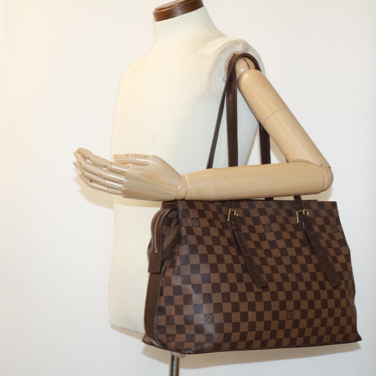 LOUIS VUITTON Damier Ebene Chelsea Tote Bag N51119 LV Auth jk2929