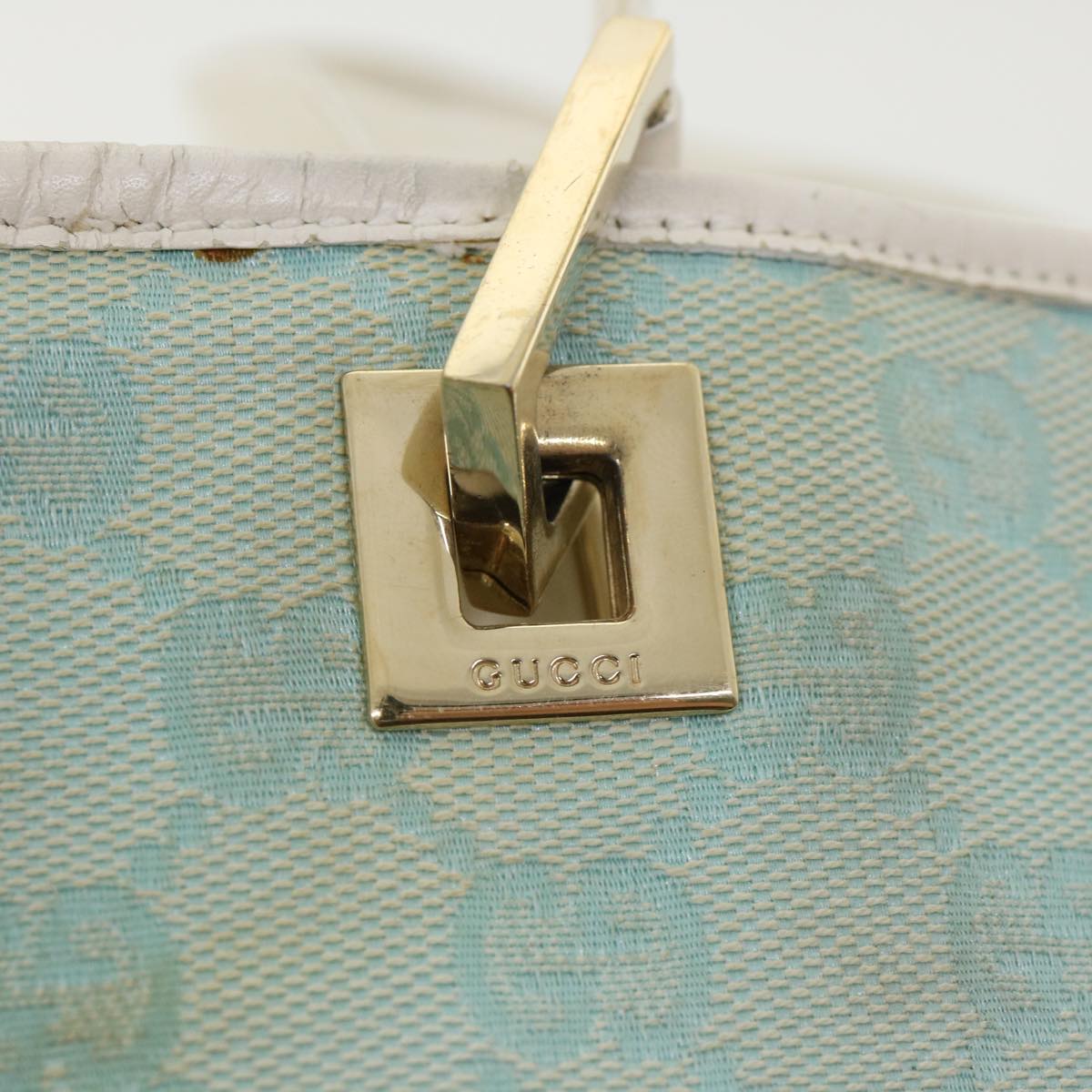 GUCCI GG Canvas Shoulder Bag Light Blue 0021099 001998 Auth 34957