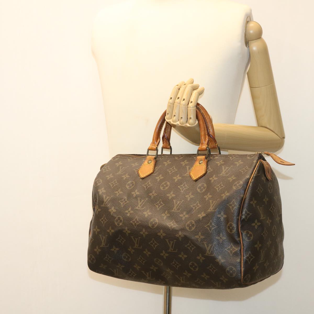 LOUIS VUITTON Monogram Speedy 35 Hand Bag M41524 LV Auth jk3034