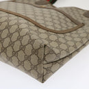 GUCCI Web Sherry Line GG Canvas Tote Bag PVC Leather Beige Green Red Auth jk3040-8