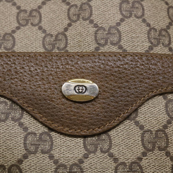 GUCCI Web Sherry Line GG Canvas Tote Bag PVC Leather Beige Green Red Auth jk3040