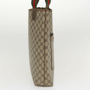 GUCCI Web Sherry Line GG Canvas Tote Bag PVC Leather Beige Green Red Auth jk3040-3