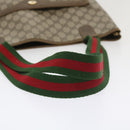 GUCCI Web Sherry Line GG Canvas Tote Bag PVC Leather Beige Green Red Auth jk3040-7