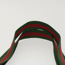 GUCCI Web Sherry Line GG Canvas Tote Bag PVC Leather Beige Green Red Auth jk3040-14