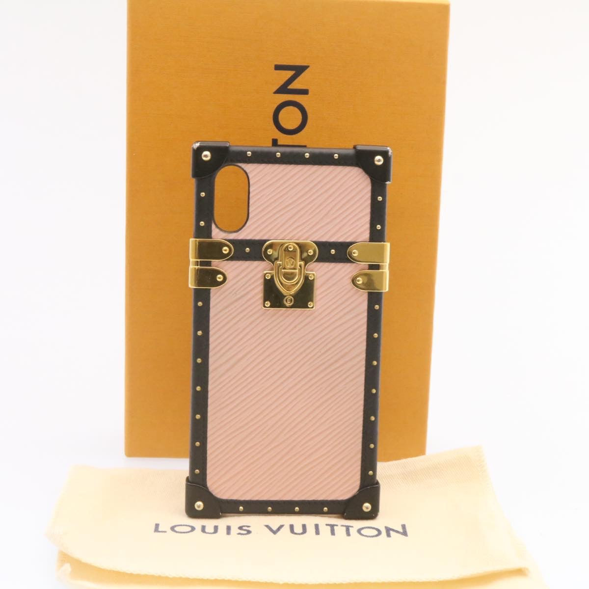 LOUIS VUITTON Epi Eye Trunk iPhone X/Xs Case Pink Black M67894 LV Auth jk342