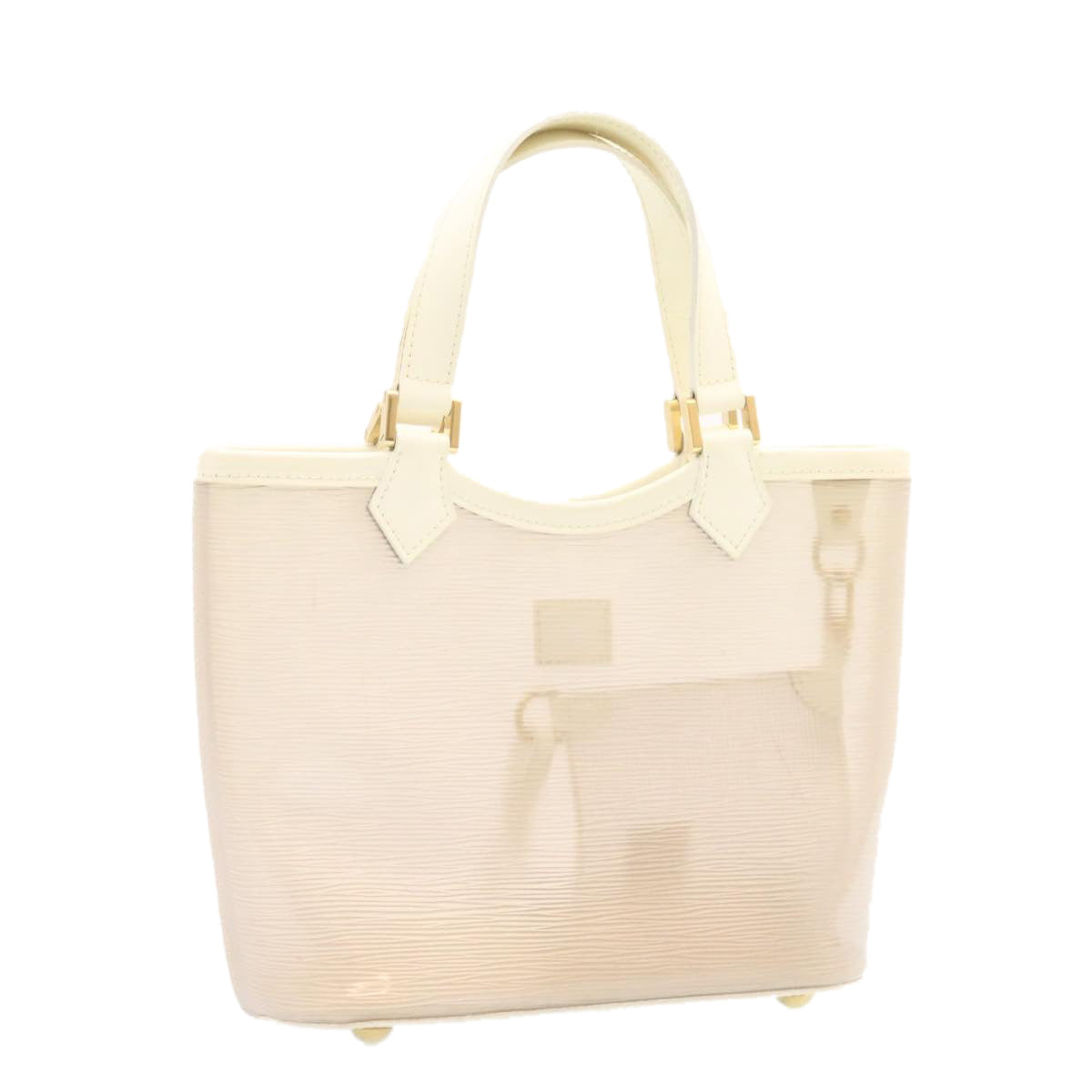 LOUIS VUITTON Epi Plage Mini Lagoon Bay Tote Bag White Clear M92263 Auth jk361