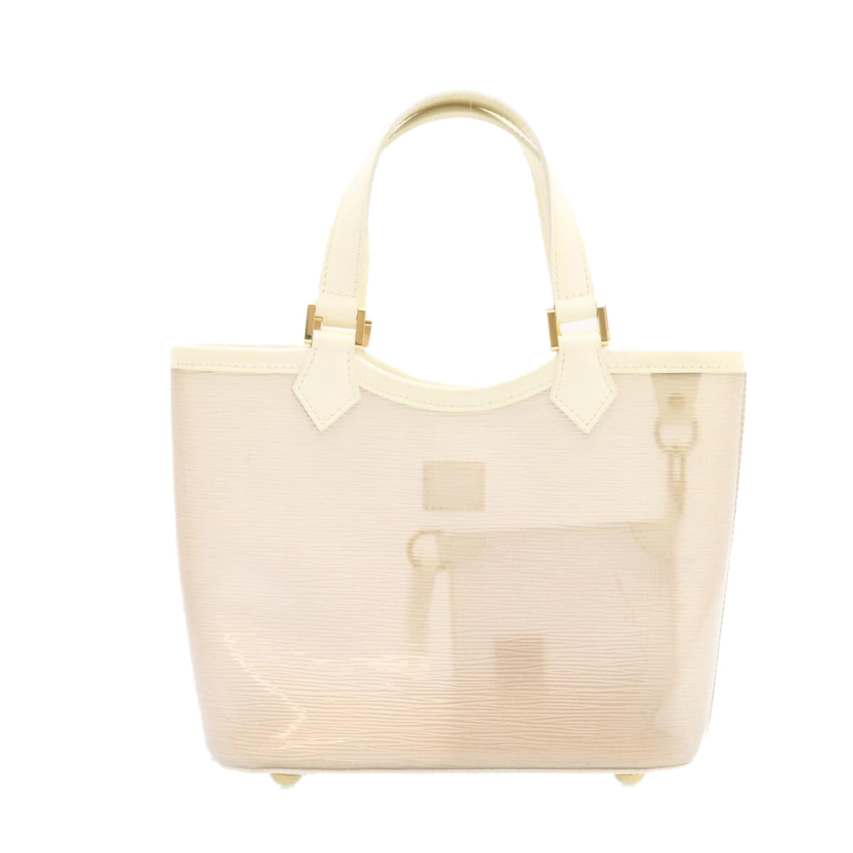 LOUIS VUITTON Epi Plage Mini Lagoon Bay Tote Bag White Clear M92263 Auth jk361