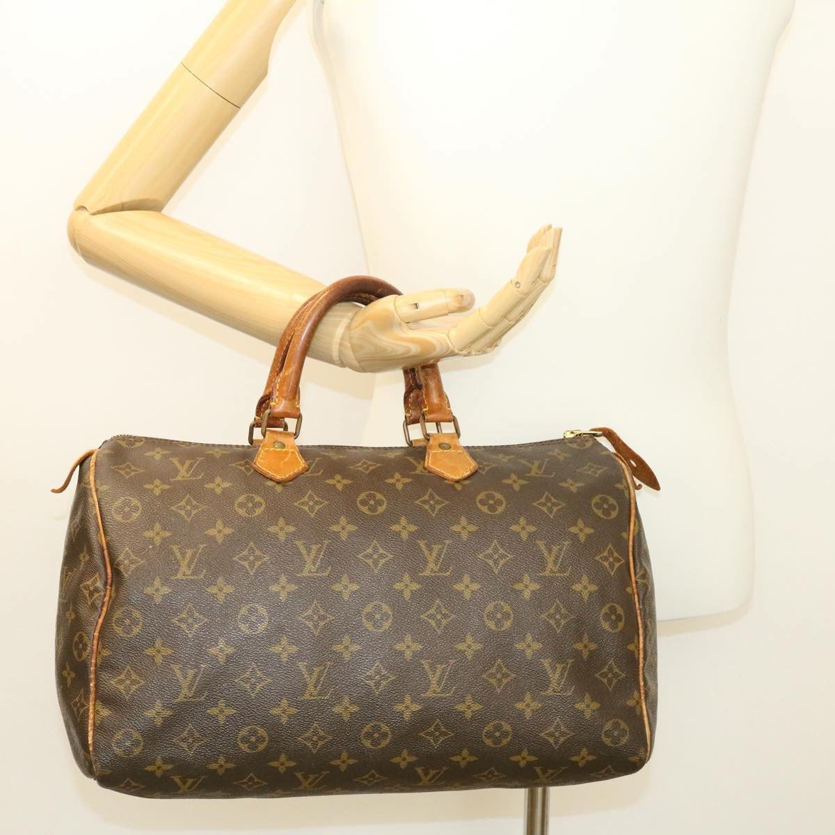 LOUIS VUITTON Monogram Speedy 35 Handbag M41524 LV Auth jk476