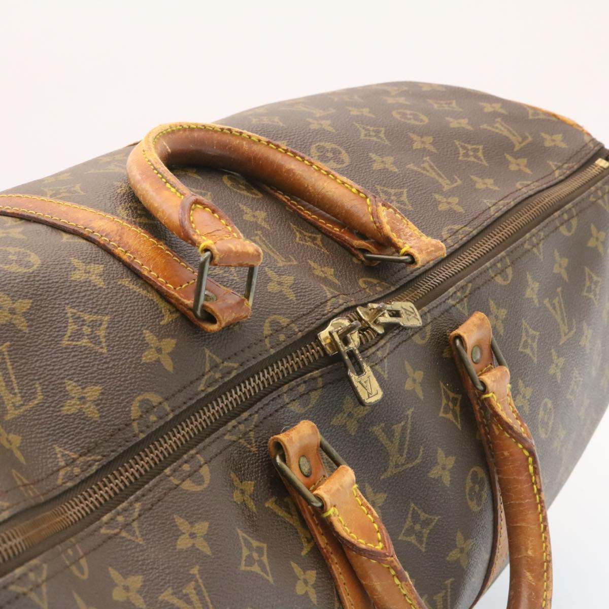 LOUIS VUITTON Monogram Keepall Bandouliere 55 Boston Bag M41414 LV Auth jk638