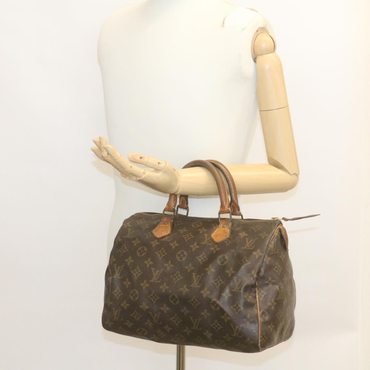 LOUIS VUITTON Monogram Speedy 30 Hand Bag M41526 LV Auth jk762