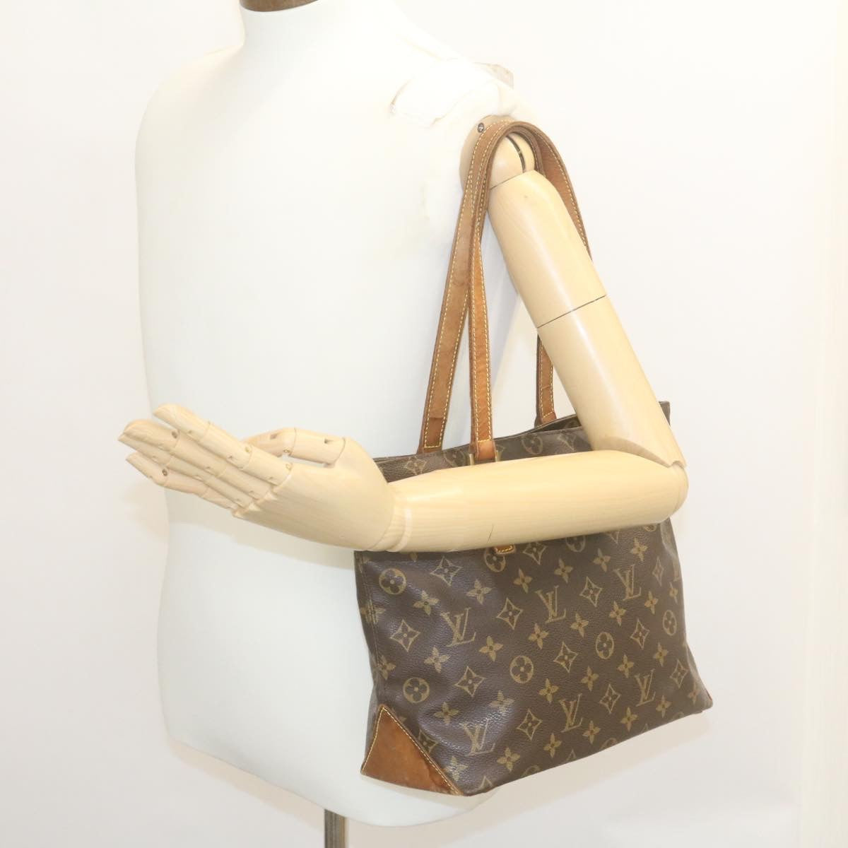 LOUIS VUITTON Monogram Cabas Piano Tote Bag M51148 LV Auth jk989