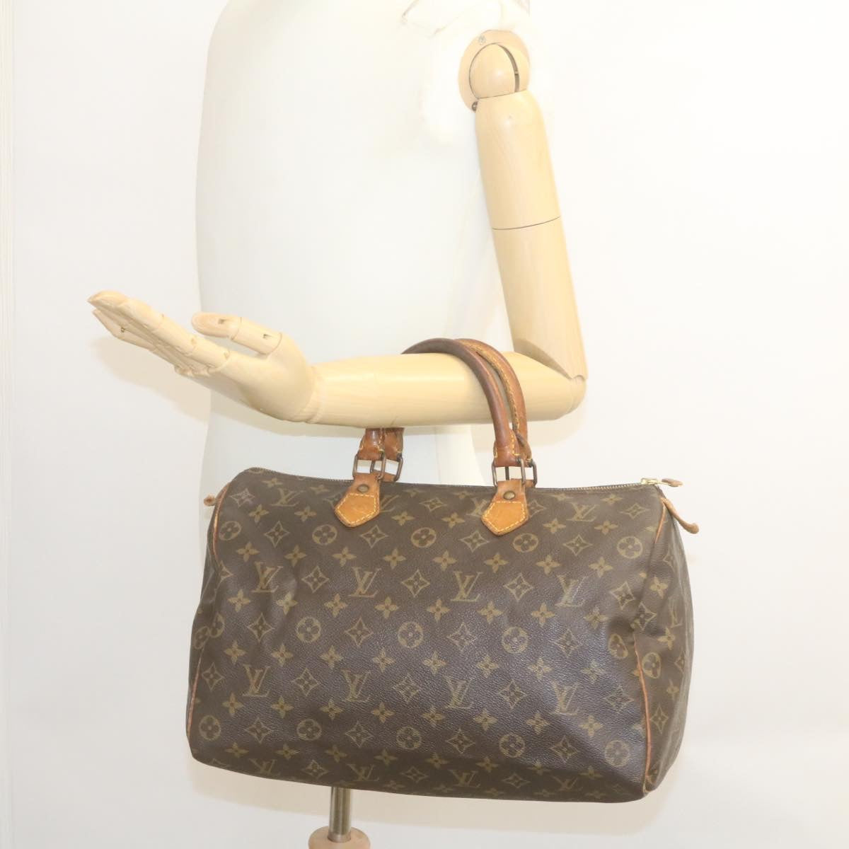 LOUIS VUITTON Monogram Speedy 35 Hand Bag M41524 LV Auth jk991