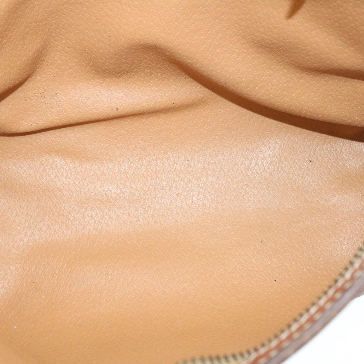 CELINE Macadam Canvas Clutch Bag PVC Leather Brown Auth ki1226