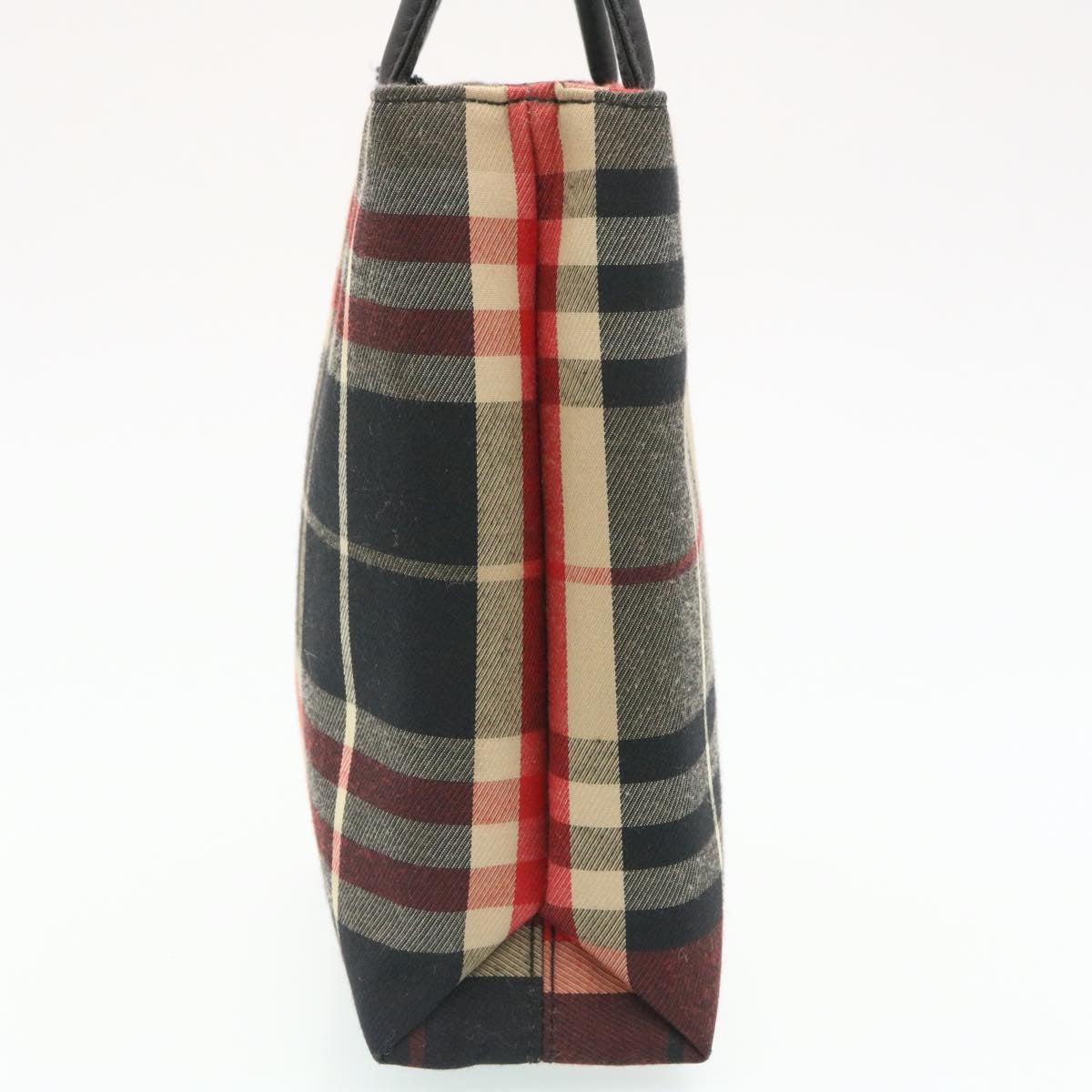 BURBERRY Nova Check Mini Hand Bag Red Black Auth ki1446