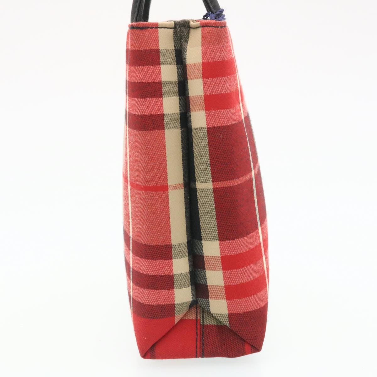 BURBERRY Nova Check Mini Hand Bag Red Black Auth ki1446