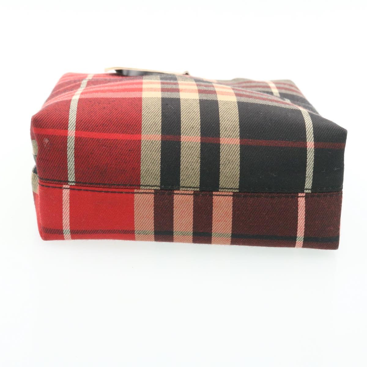 BURBERRY Nova Check Mini Hand Bag Red Black Auth ki1446