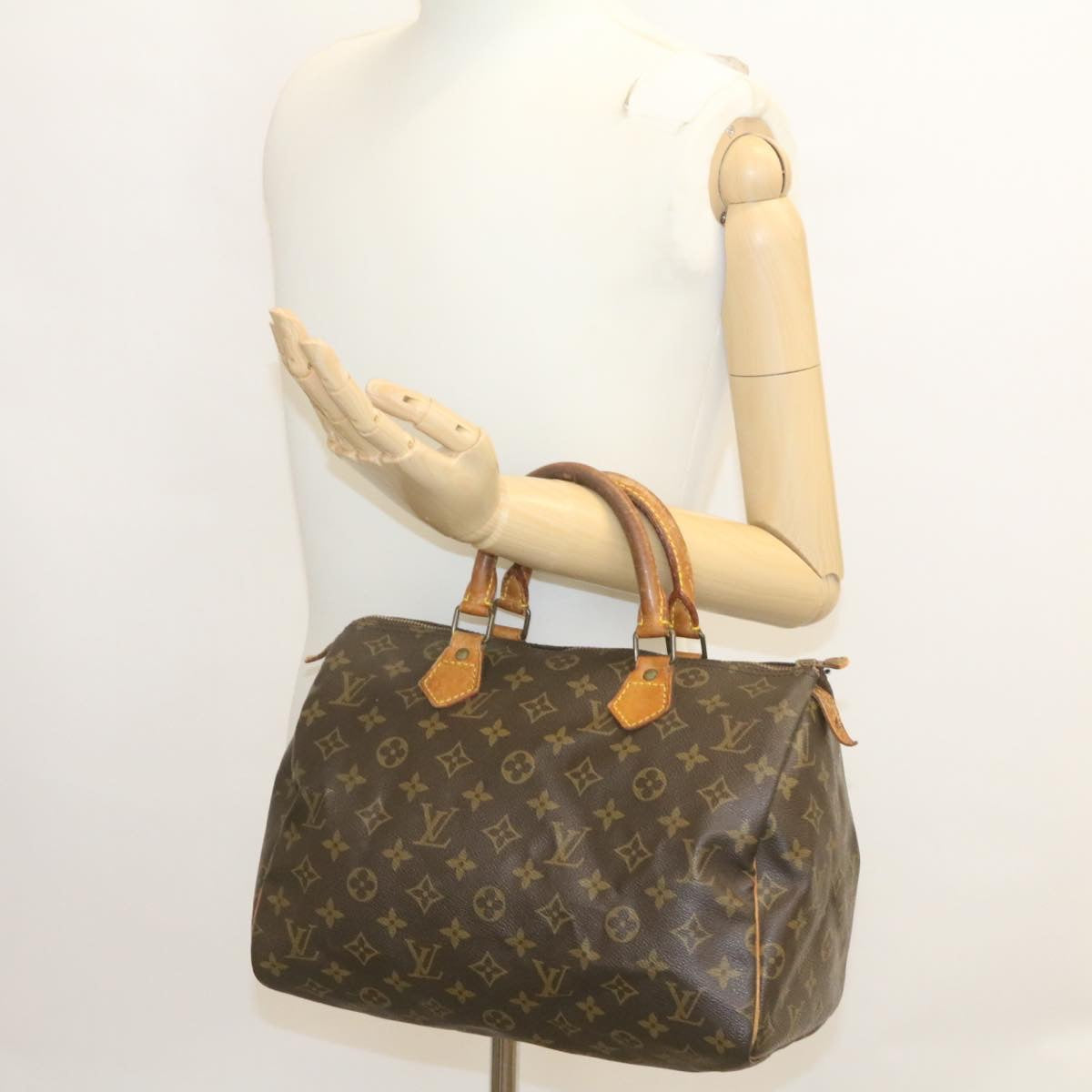 LOUIS VUITTON Monogram Speedy 30 Hand Bag M41526 LV Auth ki1469