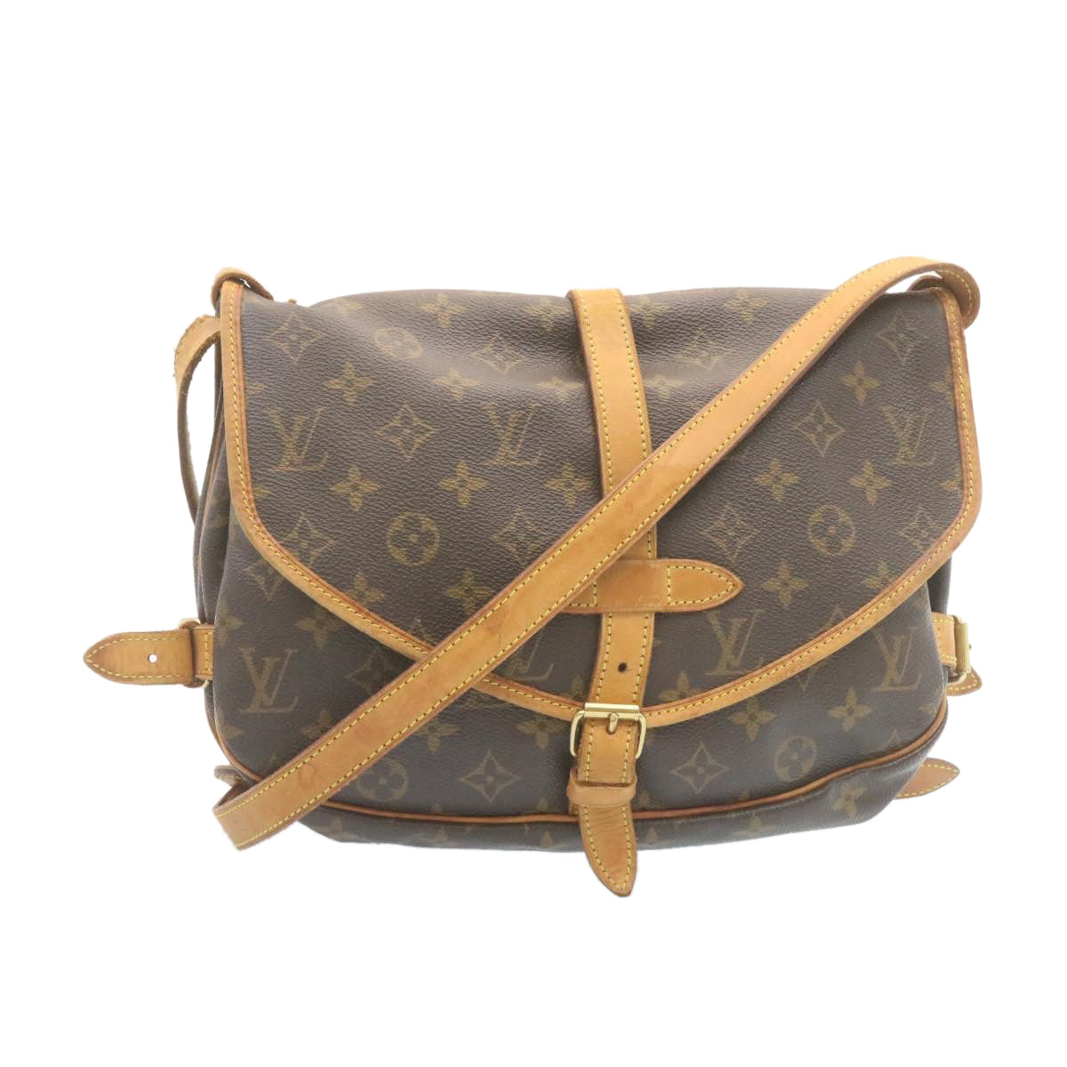 LOUIS VUITTON Monogram Saumur 30 Shoulder Bag M42256 LV Auth ki1540