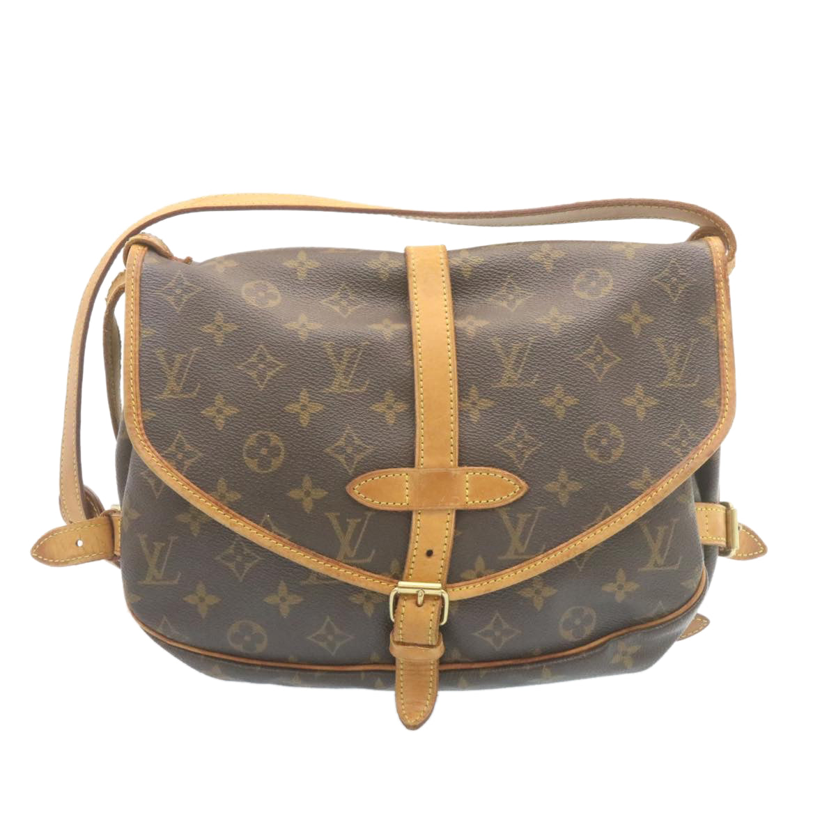 LOUIS VUITTON Monogram Saumur 30 Shoulder Bag M42256 LV Auth ki1540