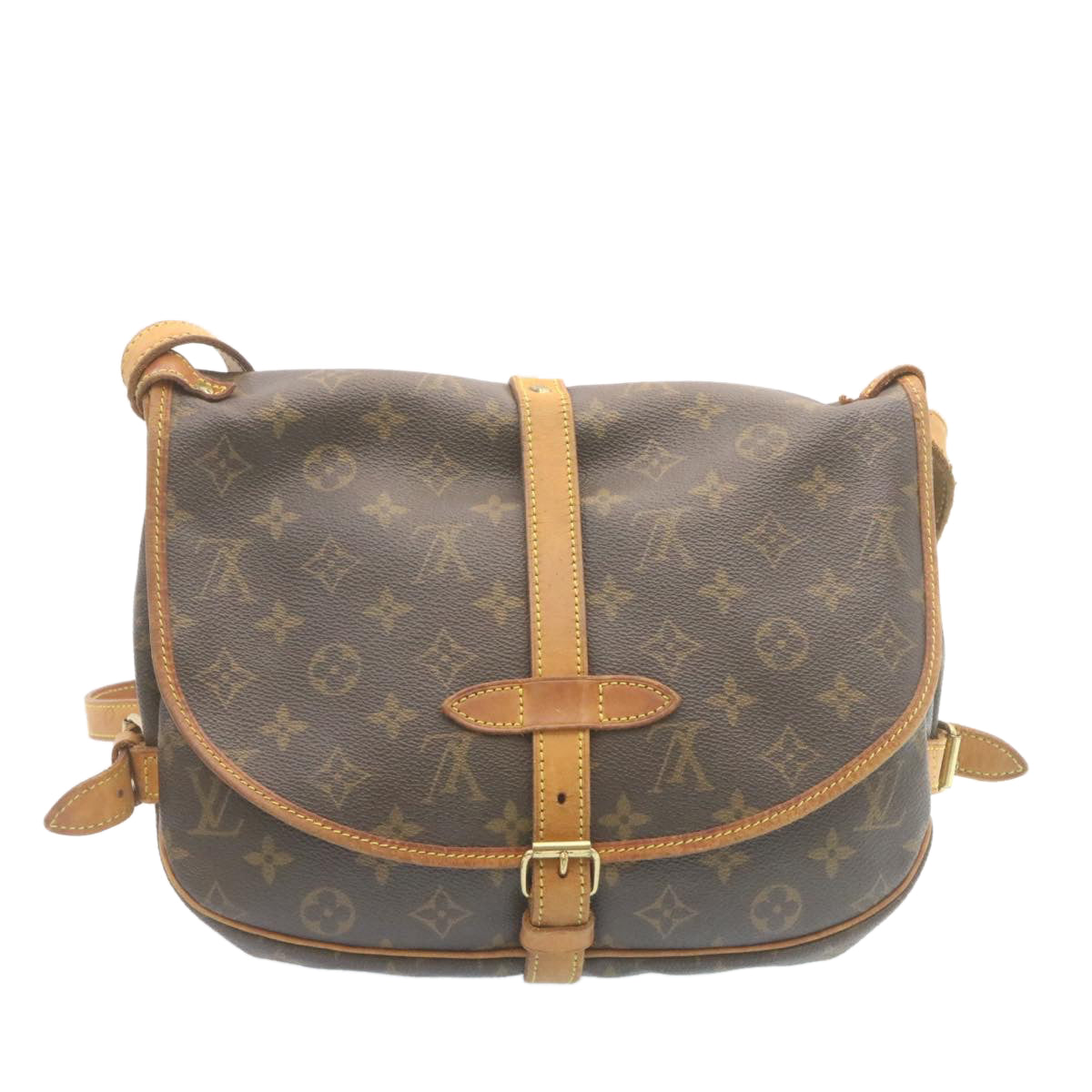 LOUIS VUITTON Monogram Saumur 30 Shoulder Bag M42256 LV Auth ki1540