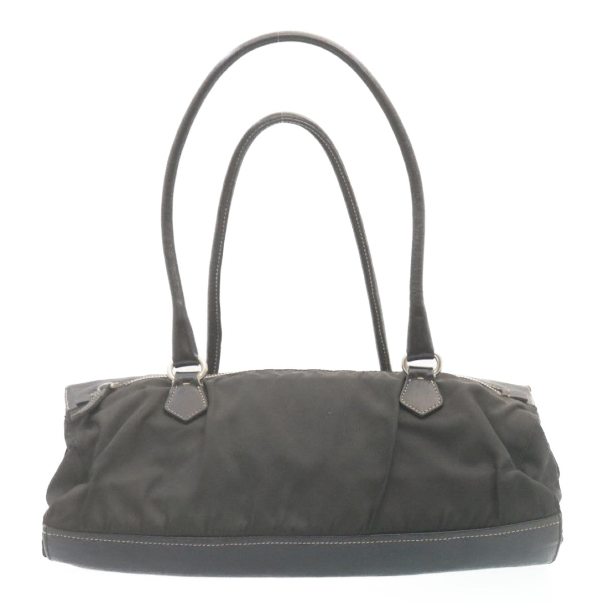 PRADA Hand Bag Nylon Leather Black Auth ki1583 - 0