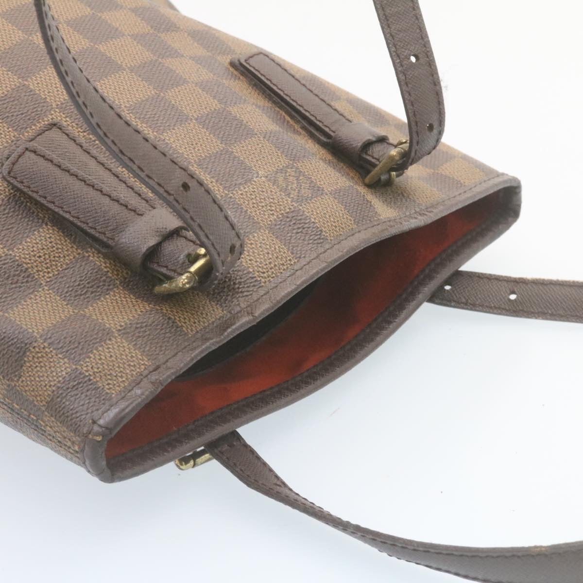 LOUIS VUITTON Damier Ebene Marais Bucket Shoulder Bag N42240 LV Auth ki1626