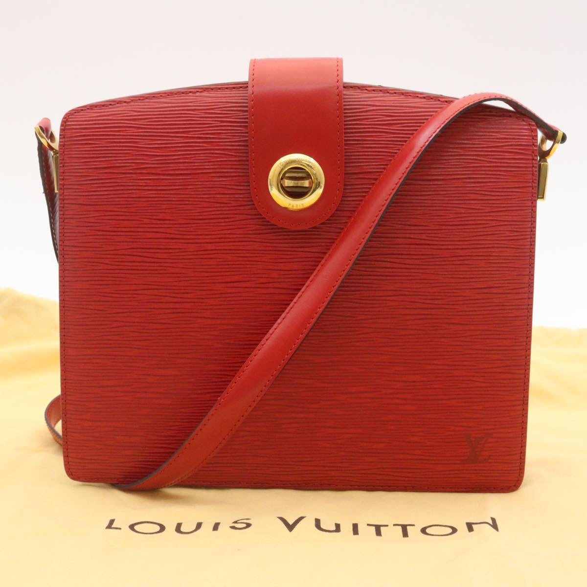 LOUIS VUITTON Epi Capuchin Shoulder Bag Red M52347 LV Auth ki1631