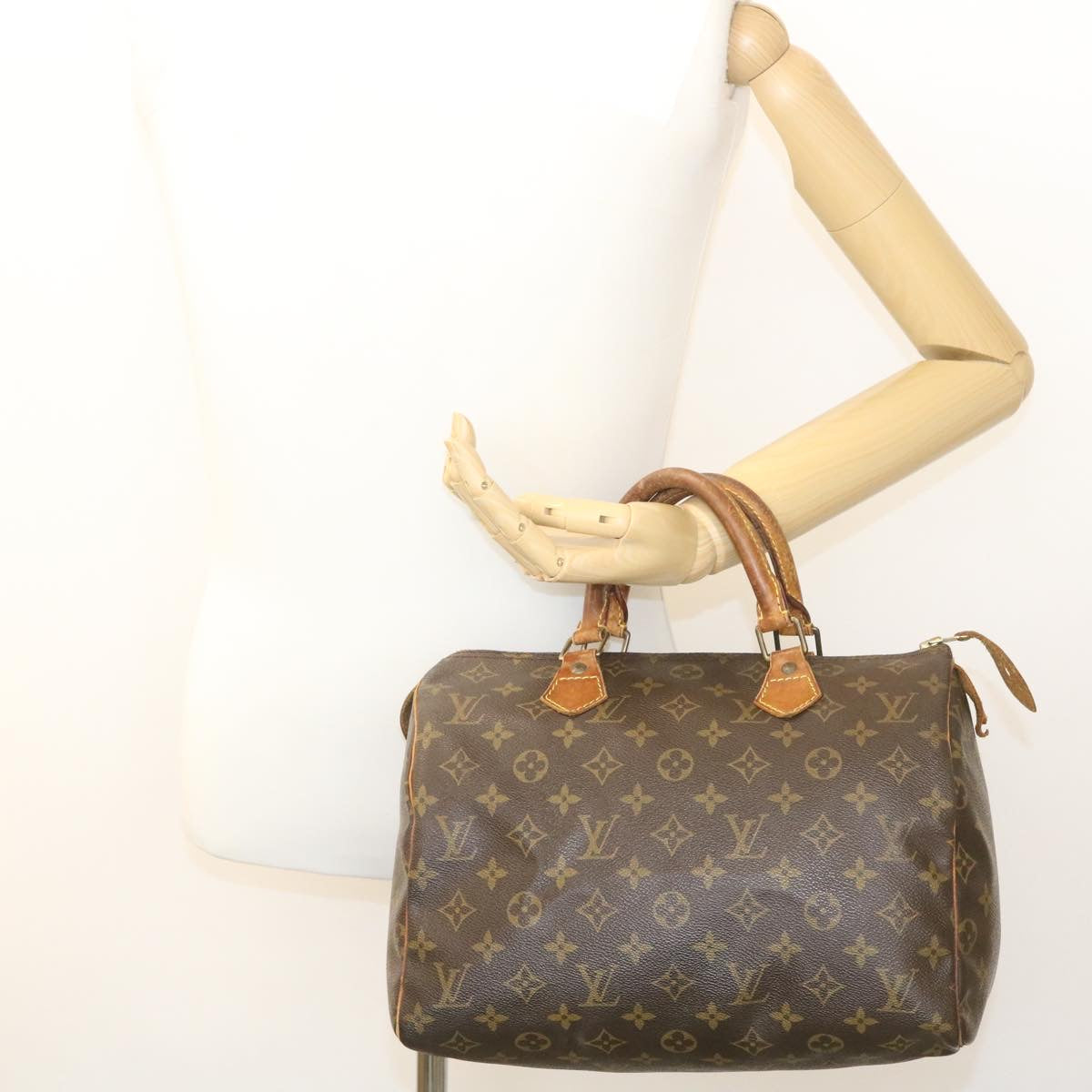 LOUIS VUITTON Monogram Speedy 30 Hand Bag M41526 LV Auth ki1648