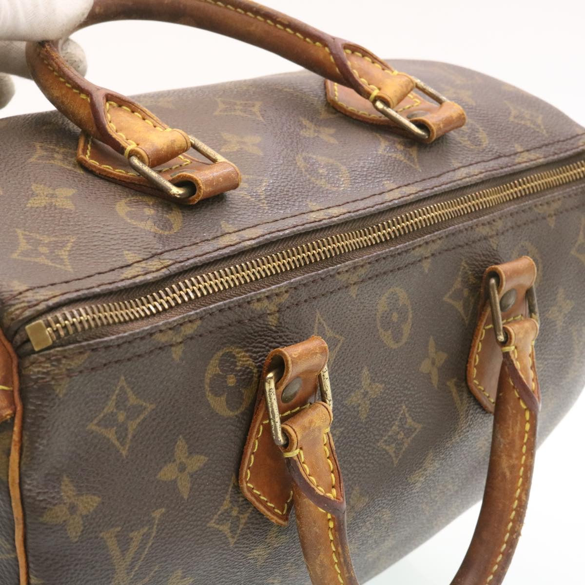 LOUIS VUITTON Monogram Speedy 30 Hand Bag M41526 LV Auth ki1648