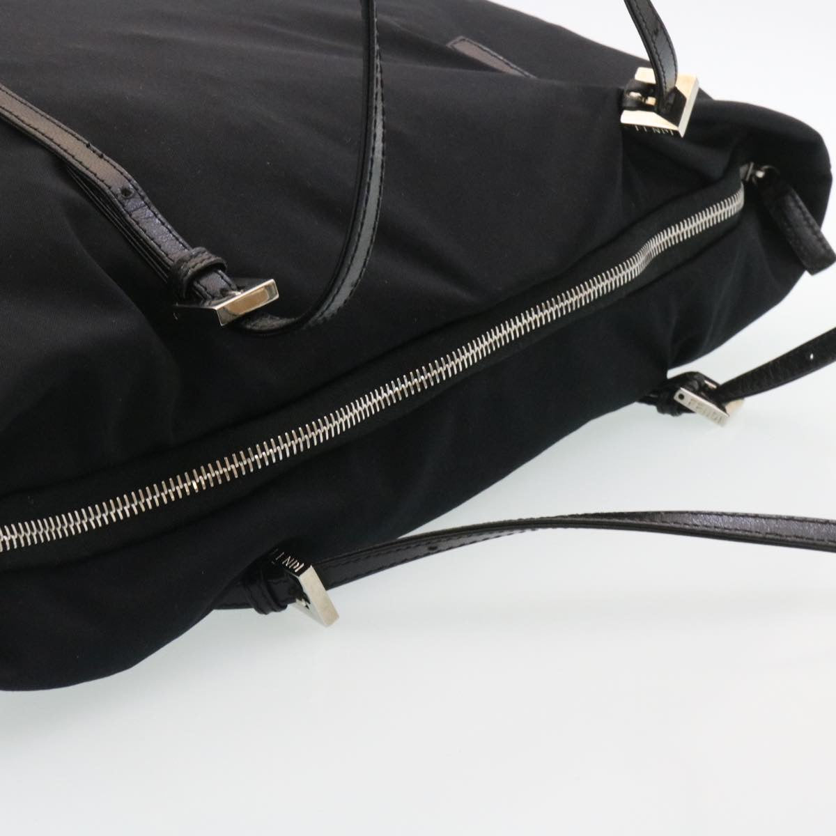 FENDI Tote Bag Nylon Black Auth ki1695