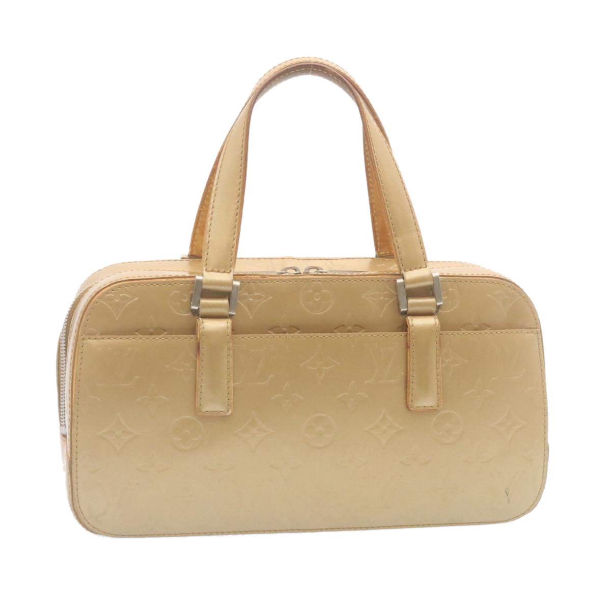 LOUIS VUITTON Monogram Mat Shelton Hand Bag Beige M55177 LV Auth ki1703