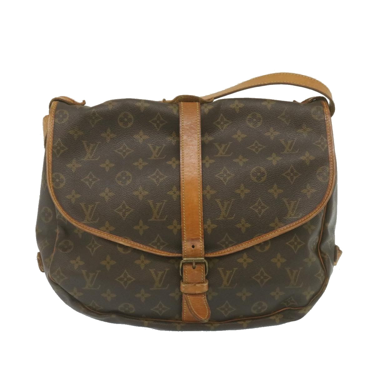 LOUIS VUITTON Monogram Saumur 35 Shoulder Bag M42254 LV Auth ki1742