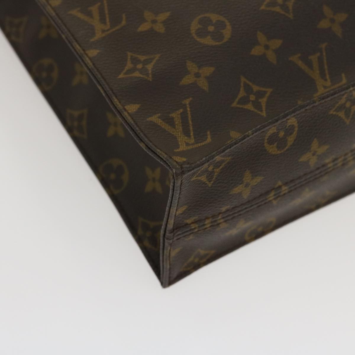 LOUIS VUITTON Monogram Sac Plat Hand Bag M51140 LV Auth ki1866