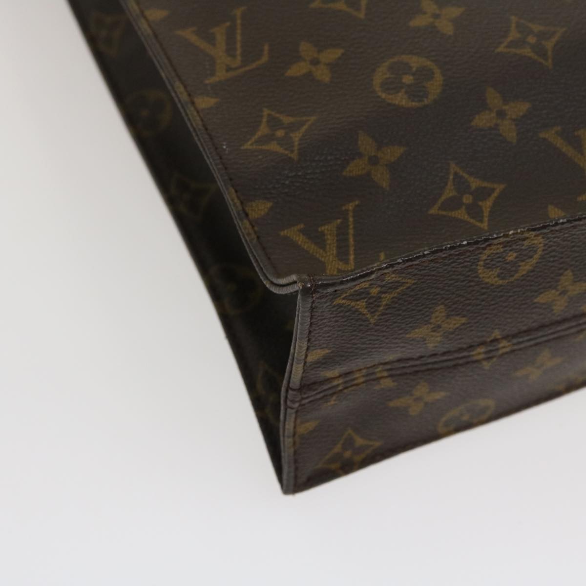 LOUIS VUITTON Monogram Sac Plat Hand Bag M51140 LV Auth ki1866