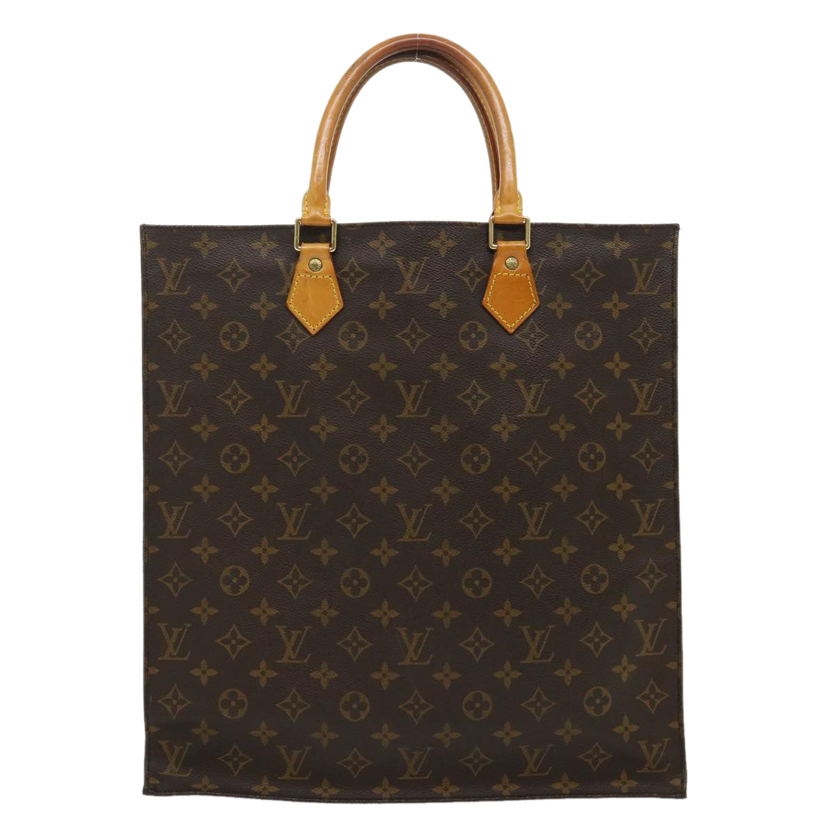 LOUIS VUITTON Monogram Sac Plat Hand Bag M51140 LV Auth ki1866 - 0