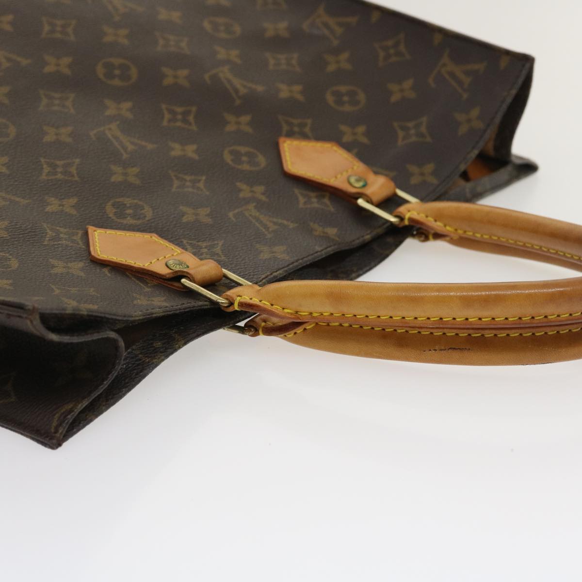 LOUIS VUITTON Monogram Sac Plat Hand Bag M51140 LV Auth ki1866