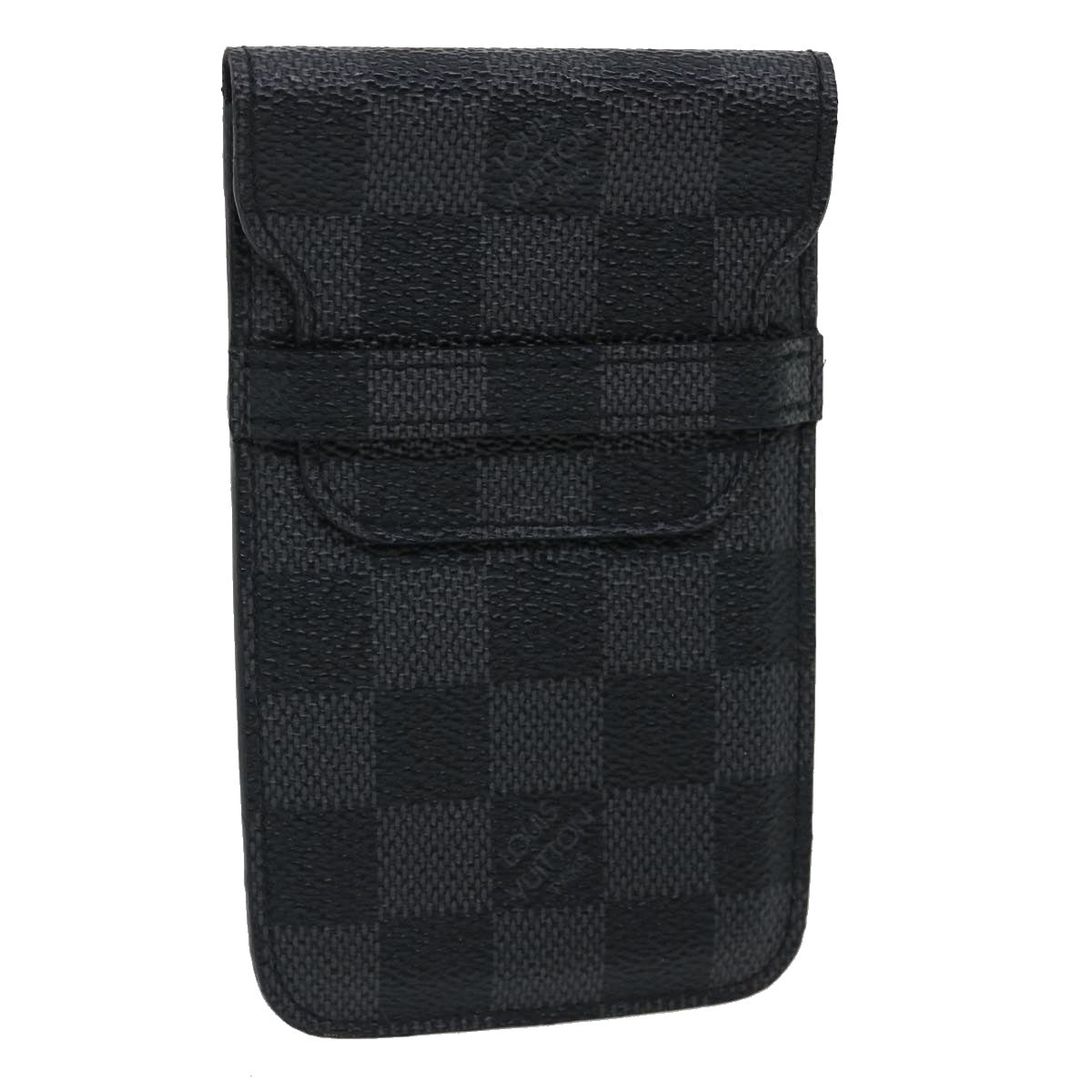 LOUIS VUITTON Damier Graphite Cell Phone Case N63109 LV Auth ki1893