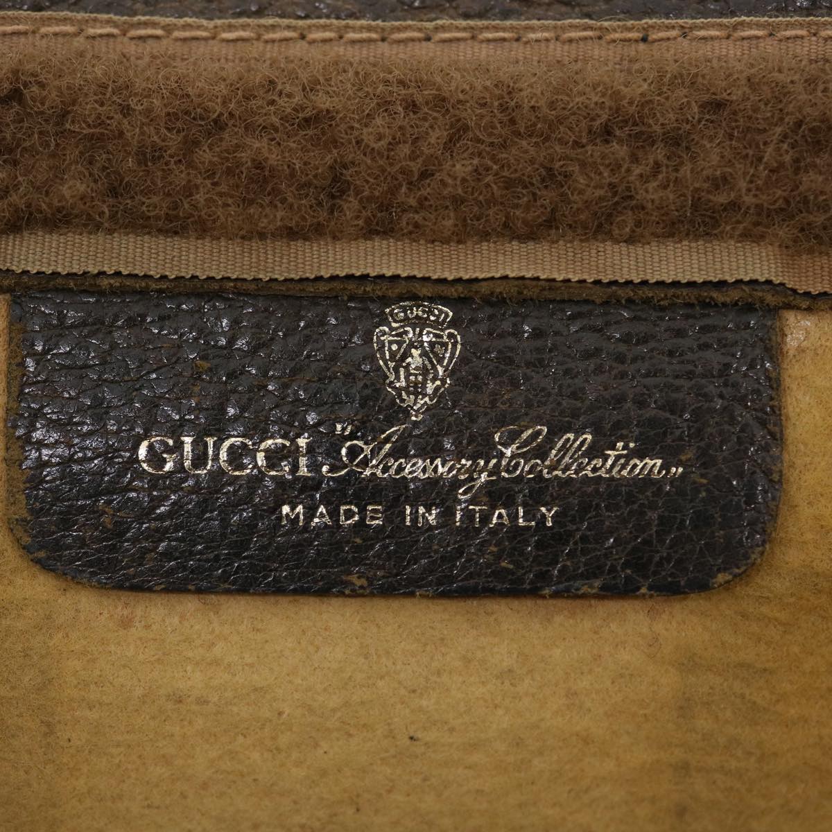 GUCCI Web Sherry Line GG Canvas Clutch Bag Beige Red Green Auth ki1942