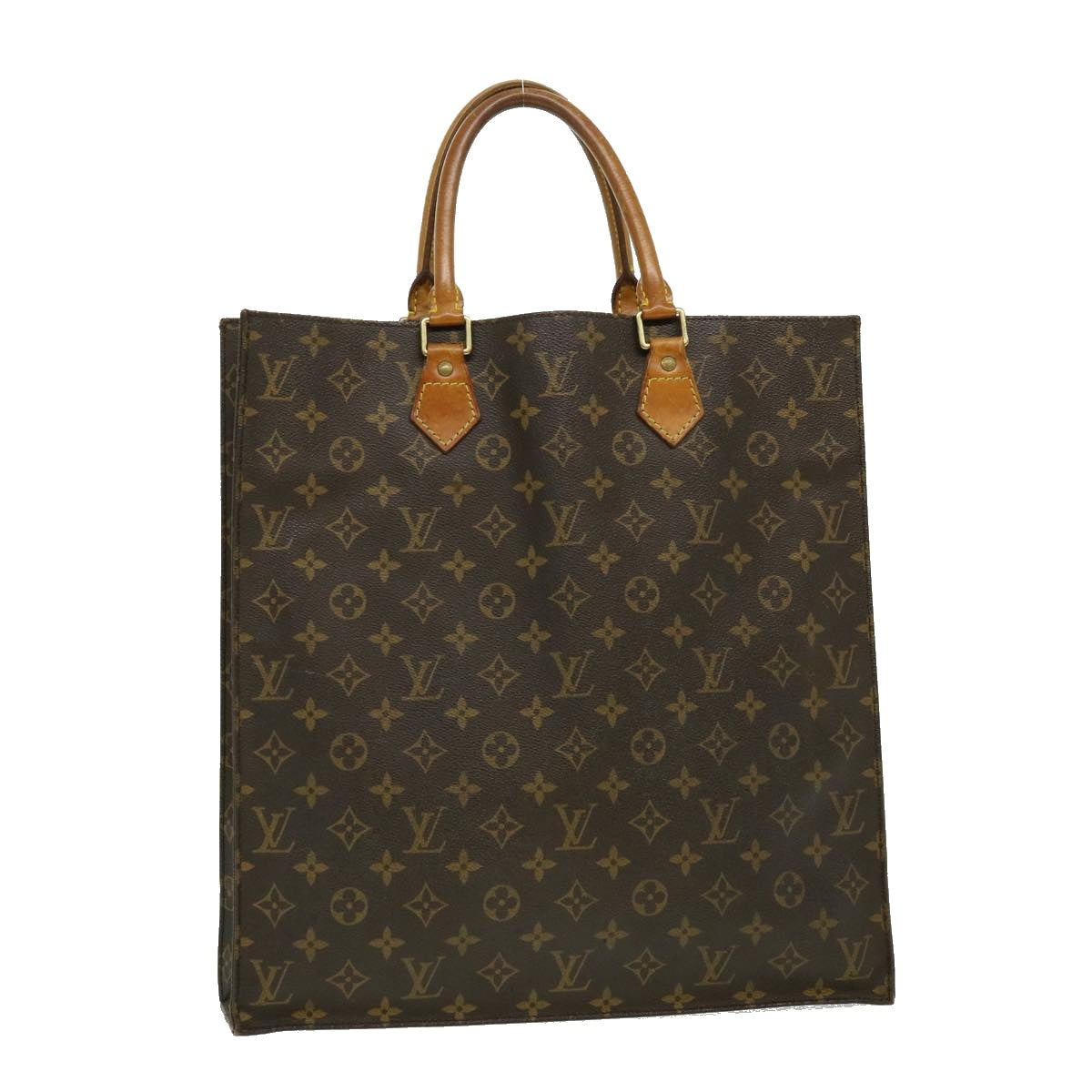 LOUIS VUITTON Monogram Sac Plat Hand Bag M51140 LV Auth ki2038