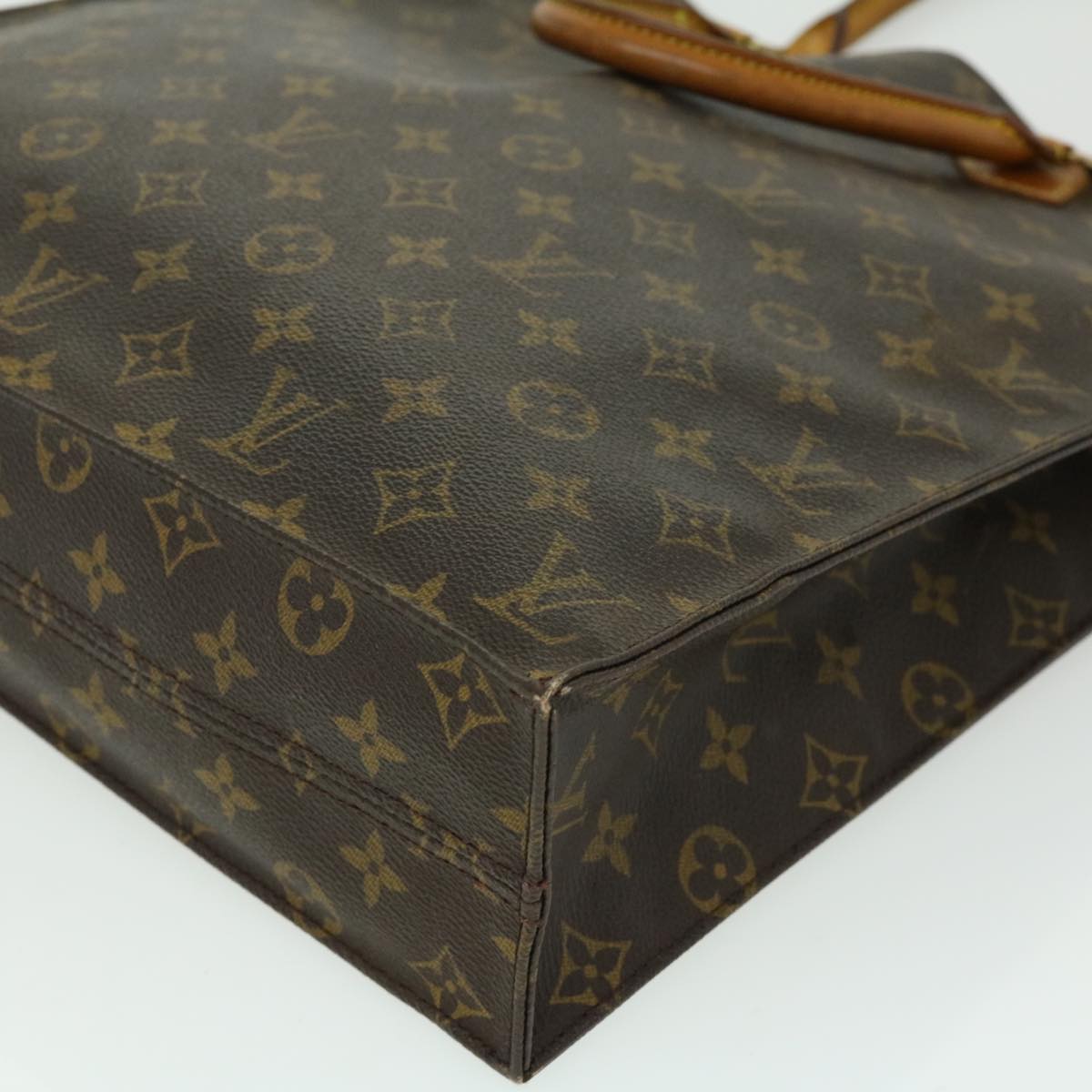 LOUIS VUITTON Monogram Sac Plat Hand Bag M51140 LV Auth ki2038